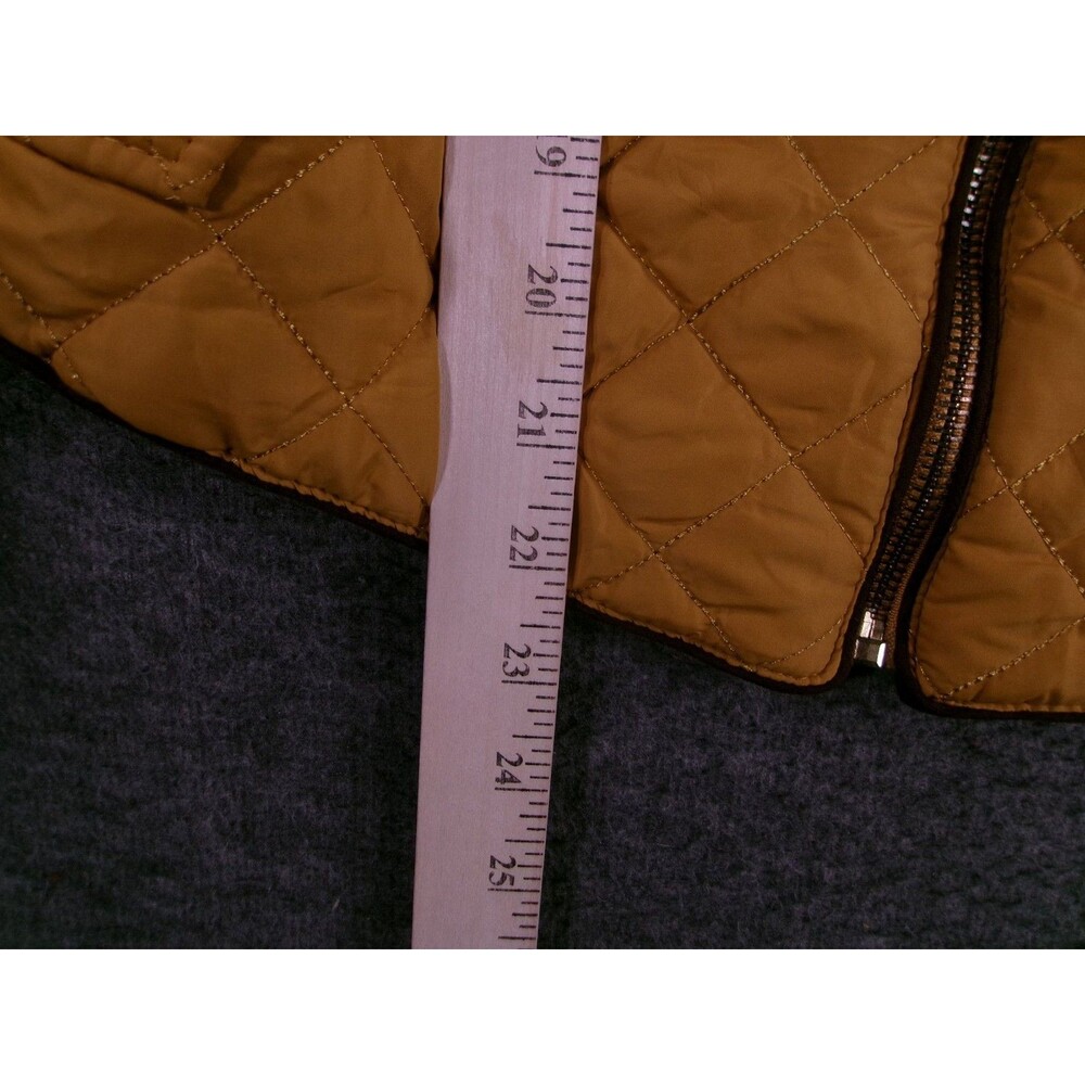 Love Tree Jacket Womens L Quilted Zip Front Stand Collar Mustard Padded Casual - Picture 5 of 9